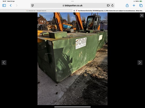 Bunded diesel tank - tank, 2700